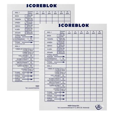 Sigel scoreblok Yahtzee 250 vellen - 2x - Dobbelspellen - Familiespelletjes