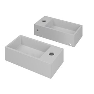 INK Versus Fontein - 36x18x9cm - wasbak links - 1 kraangat - polystone wit mat 3404131