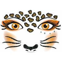 carnaval Gezicht sticker - luipaard - dieren print - volwassene
