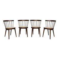 sweeek - Houten en rotan stoelen (set van 4) - thumbnail