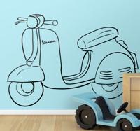 Muurstickers woonkamer Sticker tekening scooter