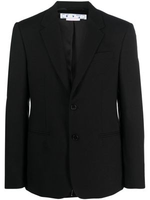 Off-White blazer en laine vierge à slogan imprimé - Noir