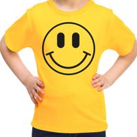 Verkleed T-shirt voor meisjes - Smile Emoticon - geel - carnaval - feestkleding voor kinderen