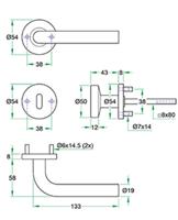 Gatdeel LEONA rvs mat zonder nokken