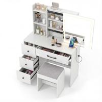 Kaptafel Met Spiegel En Kruk Badkamermeubel Met Stoel Moderne Kaptafel