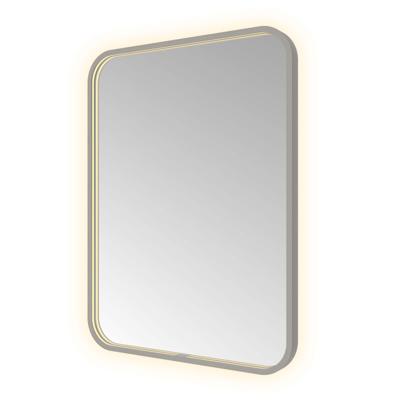 Spiegel Hotbath &MORE 80x60 cm LED-Verlichting Spiegelverwarming Rechthoek Afgerond Geborsteld Gunmetal
