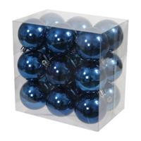 Othmar Decorations kerstballen - 18x stuks - 6 cm - blauw - kunststof - kerstversiering