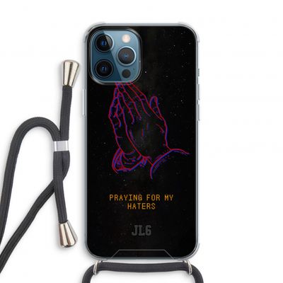 Praying For My Haters: iPhone 12 Pro Transparant Hoesje met koord