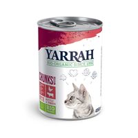Yarrah - Natvoer Kat Blik Chunks met Kip & Rund Bio - 12 x 405 g - thumbnail