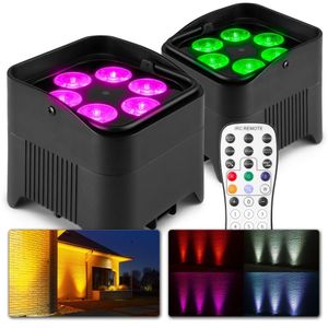 BeamZ BBP96S - Set van 2 accu uplights met 12W LED&apos;s en draadloze DMX