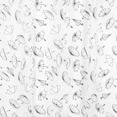 Differnz Umbrella douchegordijn waterdicht 100% PEVA zwart 180 x 200 cm