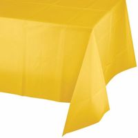 Feest tafelkleed van papier - geel - 274 x 137 cm - Pasen thema tafel versiering - thumbnail