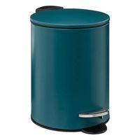 5Five kleine pedaalemmer - metaal - petrol blauw - 3L - 16 x 25 cm - Badkamer/toilet - Pedaalemmers - thumbnail