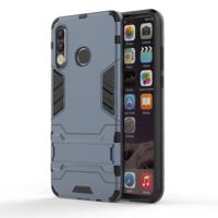 Schokbestendige PC + TPU Case voor Huawei P30 lite met houder (marineblauw)