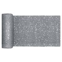Tafelloper op rol - zilver glitter - smal 18 x 500 cm - polyester - thumbnail
