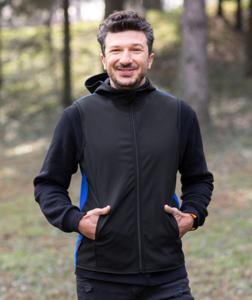 DAD - Softshell And Polar Fleece Hooded Vest Black/Blue