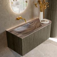 Badmeubel Mondiaz Kurve-Dlux | 105 cm | Meubelkleur Shadow | Wastafelkleur Sombra | Solid surface | Wasbak linker zijde spoelbak | Zonder kraangat(en) Badmeubel Mondiaz Kurve-Dlux | 105 cm | Meubelkleur Shadow | Wastafelkleur Sombra | Solid surface | Wasbak linker zijde spoelbak | Zonder kraangat(en)