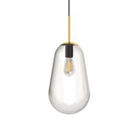 Nowodvorski Glazen hanglamp Pear Medium Ø 22cm goud met helder glas 8672