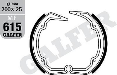 GALFER remschoen "mf615" brake shoe mf615 g2165 organic