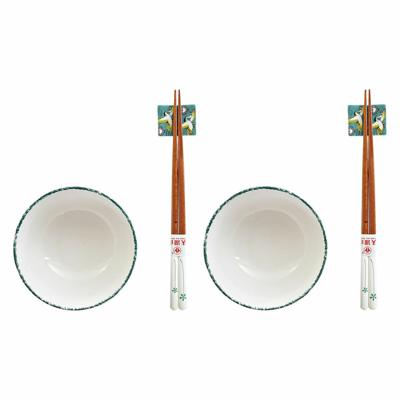 Sushi set DKD Home Decor 25 x 25 x 6,5 cm Porselein Hout Wit Groen Orientaals (6 Onderdelen) (25 x 25 x 6,5 cm) (6 pcs)