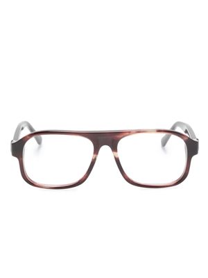 Moncler Eyewear lunettes de vue rectangulaires à effet écailles de tortue - Marron