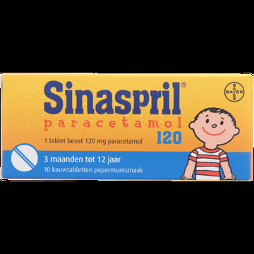 Sinaspril Paracetamol kauwtabletten 120 mg, 10 stuks bij Jumbo