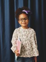 Blouse met bloemen meisje ecru