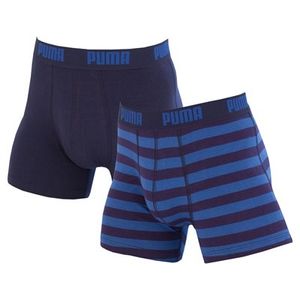Puma - Basic Boxershorts 2 Pack Stripe - Blauw
