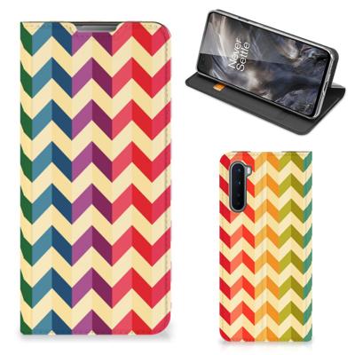 OnePlus Nord | Hoesje met Magneet | Zigzag Multi Color OnePlus Nord | Hoesje met Magneet | Zigzag Multi Color