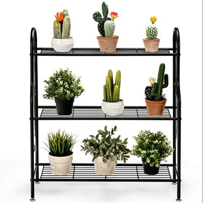 Metalen Plantenstandaard met 3 Niveaus Multifunctionele Opbergplank Bloempotstandaard voor Tuin Balkon en Woonkamer (72 x 25 x 85 cm)