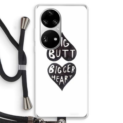 Big butt bigger heart: Huawei P50 Pro Transparant Hoesje met koord