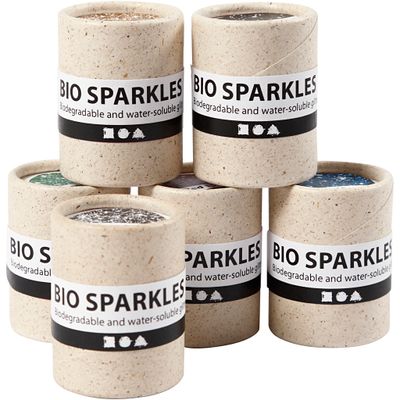 Creativ Company Bio glitter kleuren, 6x10gr