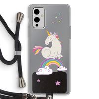 Regenboog eenhoorn: OnePlus 9 Transparant Hoesje met koord Regenboog eenhoorn: OnePlus 9 Transparant Hoesje met koord