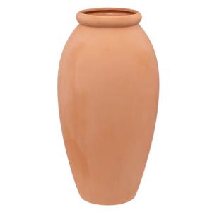 Bloemenvaas Porto - steenrood - terracotta - D16 x H29 cm - kruik vazen - Mediterane sfeer