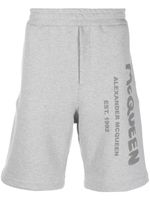 Alexander McQueen short de sport à imprimé graffiti - Gris - thumbnail