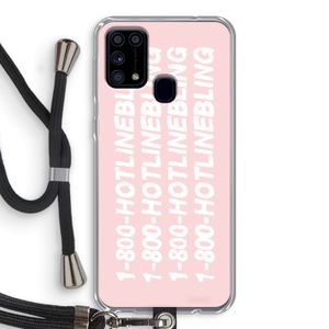 Hotline bling pink: Samsung Galaxy M31 Transparant Hoesje met koord
