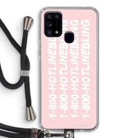 Hotline bling pink: Samsung Galaxy M31 Transparant Hoesje met koord Hotline bling pink: Samsung Galaxy M31 Transparant Hoesje met koord