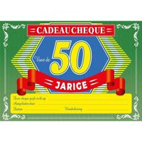 Verjaardag cadeau cheque 50 jaar A4 formaat - thumbnail