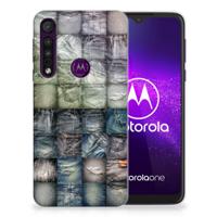 Silicone Back Cover Motorola One Macro Spijkerbroeken