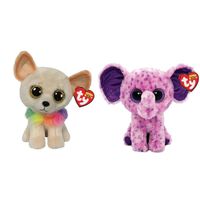 Ty - Knuffel - Beanie Boo's - Chewey Chihuahua & Eva Elephant
