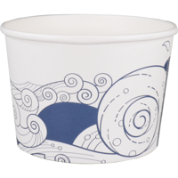Depa Bak | Karton + PE | 1890ml | Waves | foodbucket | wit/blauw | 200 stuks