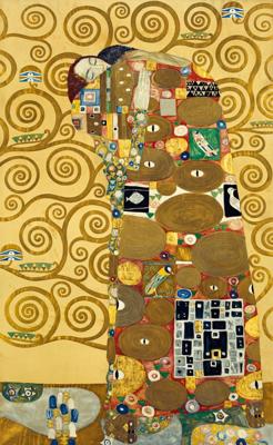 Kunstdruk Gustav Klimt - Die Erfüllung 85x138cm