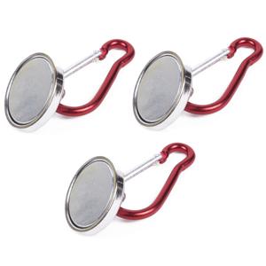 Magneet met karabijnhaak - 3x stuks - karabiner - tot 15 kg - musketon