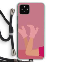 Pink boots: Pixel 5a 5G Transparant Hoesje met koord