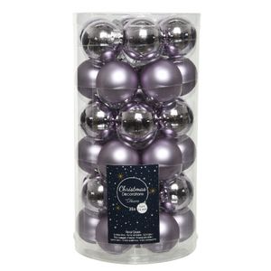 36x Lila paarse kleine glazen kerstballen 4 cm mat en glans   -