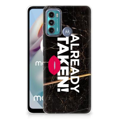 Motorola Moto G60 | Siliconen hoesje | met naam Already Taken Black
