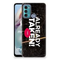 Motorola Moto G60 | Siliconen hoesje | met naam Already Taken Black