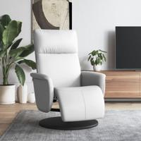 Fauteuil verstelbaar met voetensteun kunstleer wit