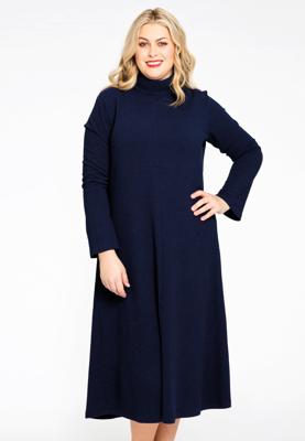 Yoek Jurk met opstaande kraag | Blauw | Maat 42/44