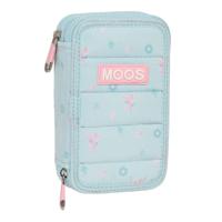 Dubbele etui Moos Garden Turkoois 12.5 x 19.5 x 4 cm (28 Onderdelen)